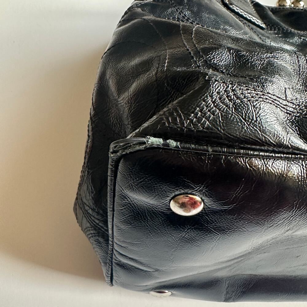 Coach Kisslock Carryall Bag Black Patent Leather Vintage Shoulder Purse F15658 - Picture 6 of 12